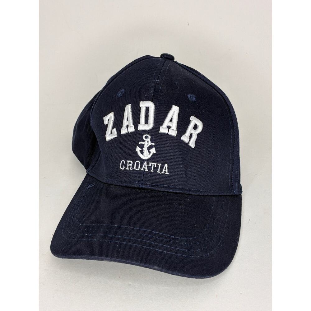 Zadar Croatia Hat Men's Navy Blue Cotton Adjustable Anchor Embroidered